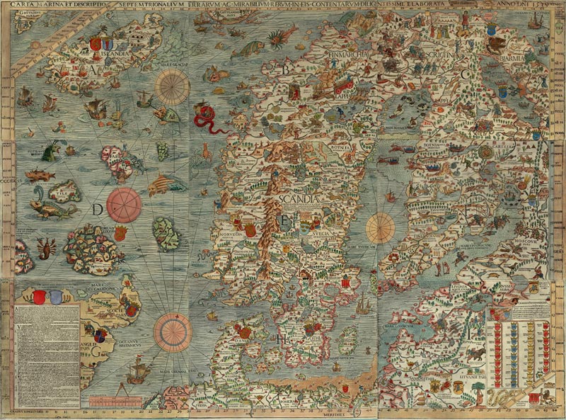 Carta Marina old map of Scandinavia