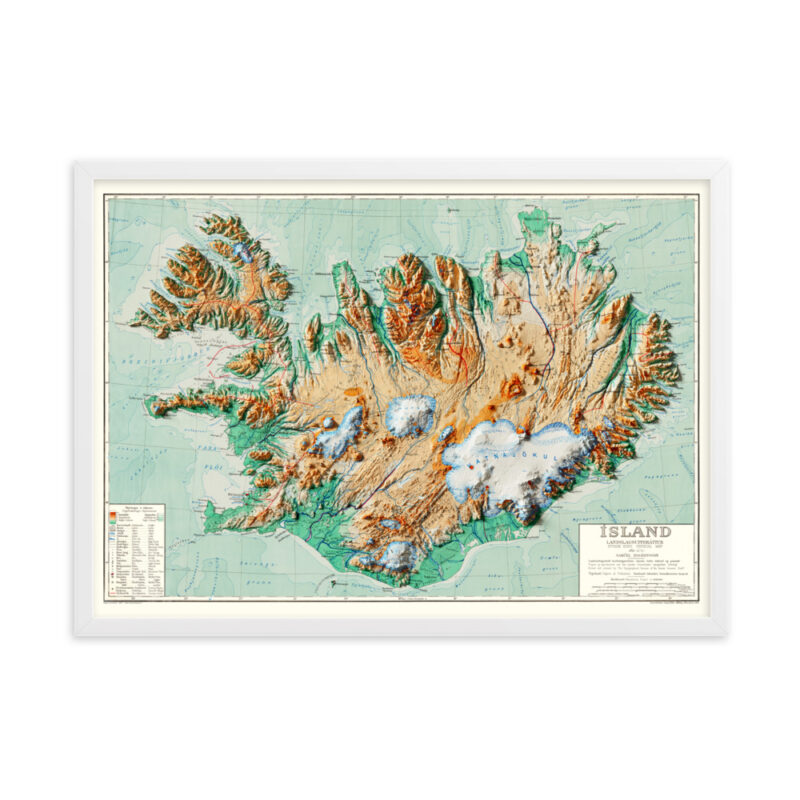 Iceland Shaded Relief Map