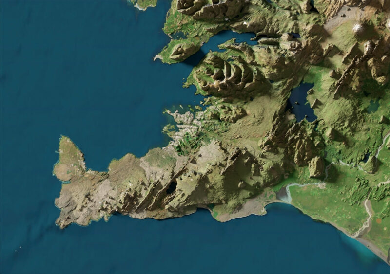 Iceland Satellite map detail