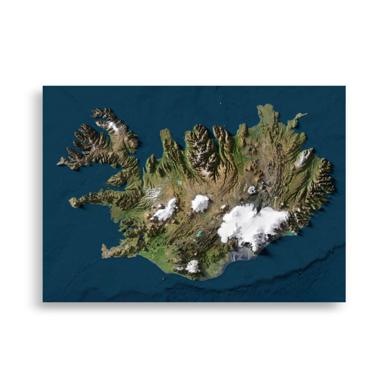 Iceland Satellite map poster