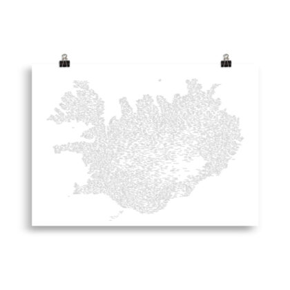 Iceland place names map poster