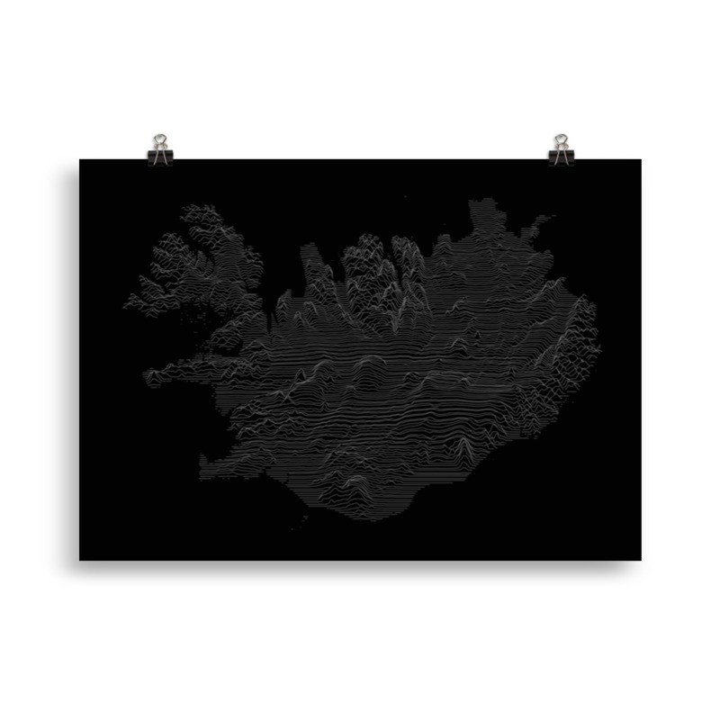 Iceland line map poster