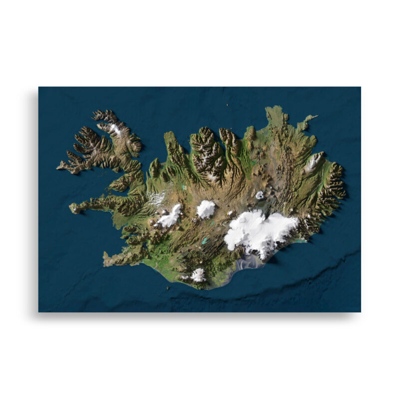Iceland Satellite map poster