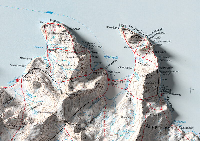 Hornstrandir map detail