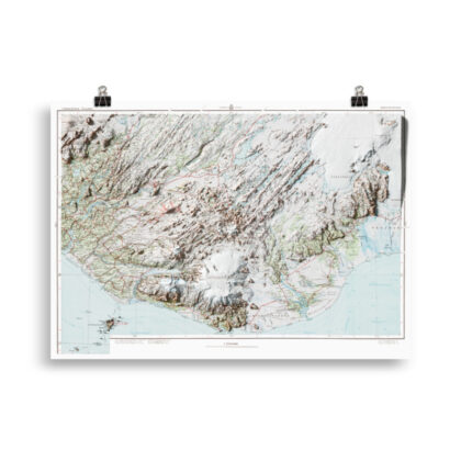 Iceland South Coast Map Poster