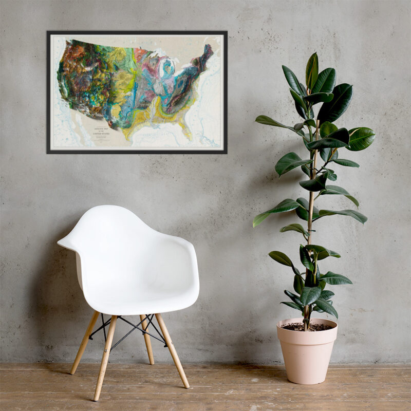 US Geologic Map framed