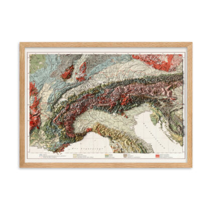 Alps map framed