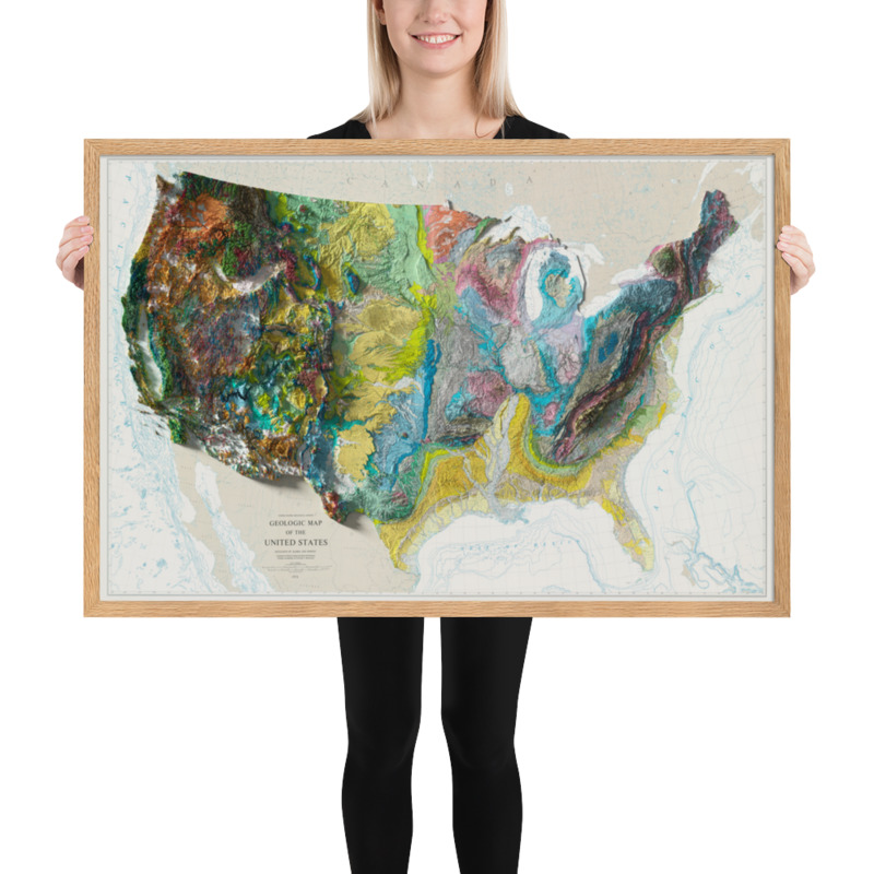 US Geologic Map framed