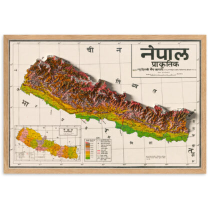 Nepal map framed