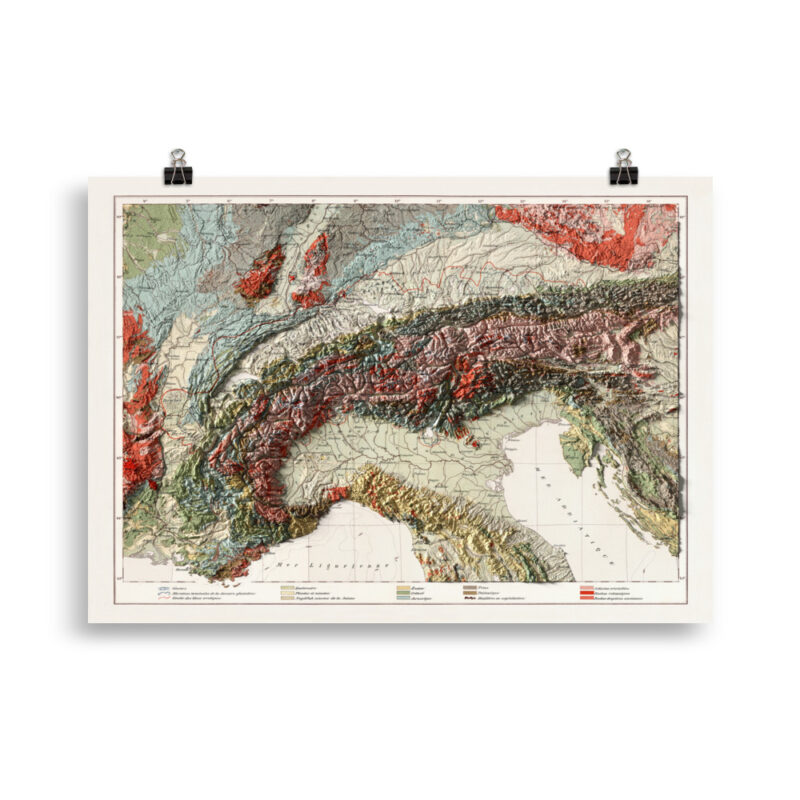 Alps map poster