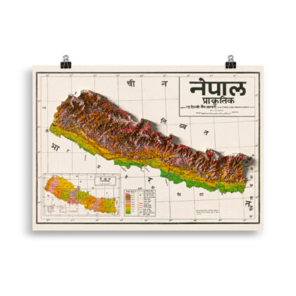 Nepal map poster