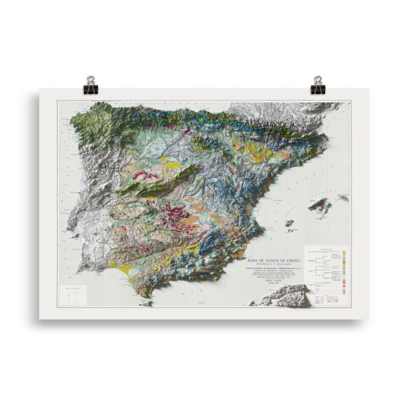 Spain map framed
