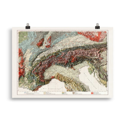 Alps map poster
