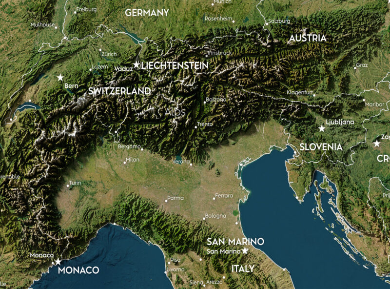 Mediterranean Satellite Map - Detail 2