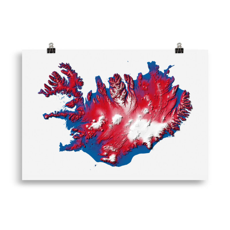Iceland Flag Color Map