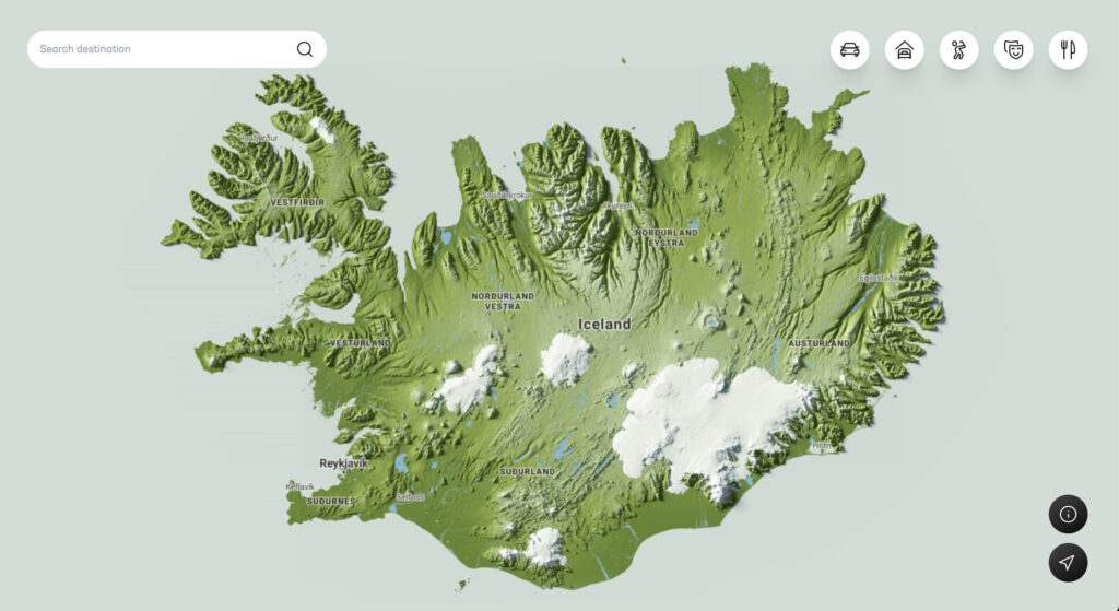 topographic map of iceland