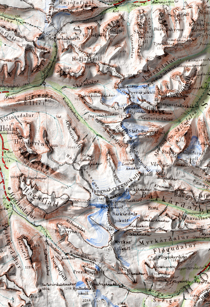 Tröllaskagi Shaded Relief Map